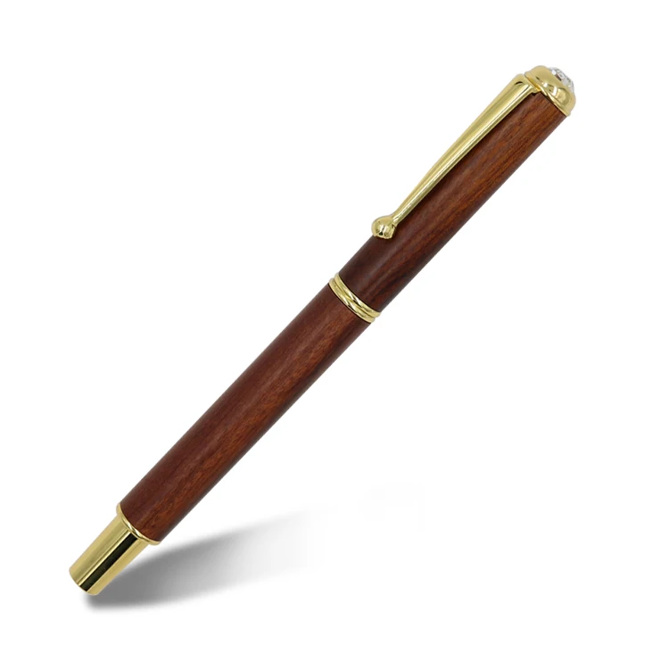 Low moq luxury Wood Pen Mechanism Promotion Wooden Pen diamond wood signature pen