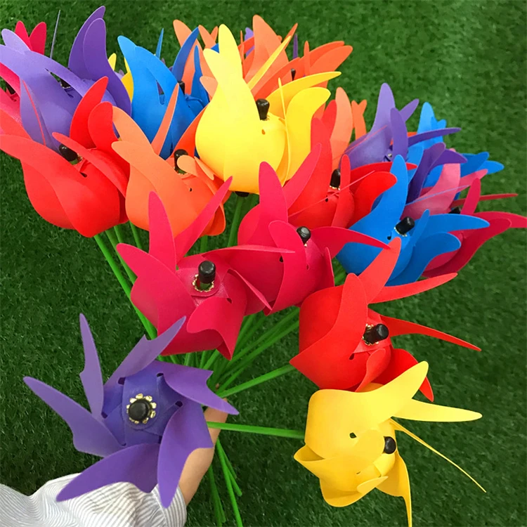 Simulation flower windmill forest ground ornament can rotate flower windmill
