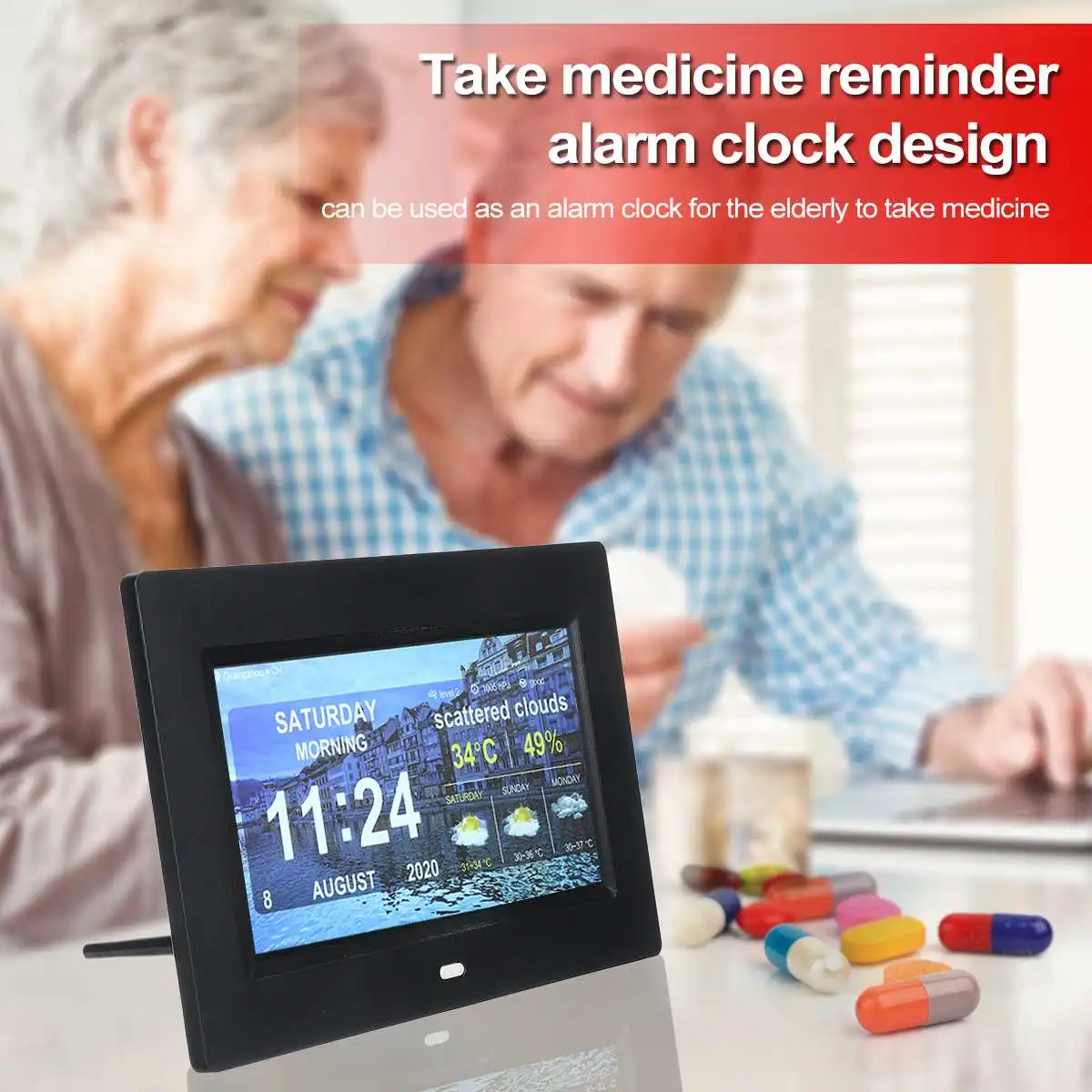 7inch/ 10.1inchDigital Photo Frame Electronic Photo Album HD Desktop LCD Touch Screen WIFI Time Clock Weather Display