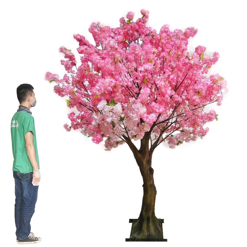 Art Color Mixing Pink Sakura Artificial Flowers Trees For Outdoor Indoor Cemetery Event Decor