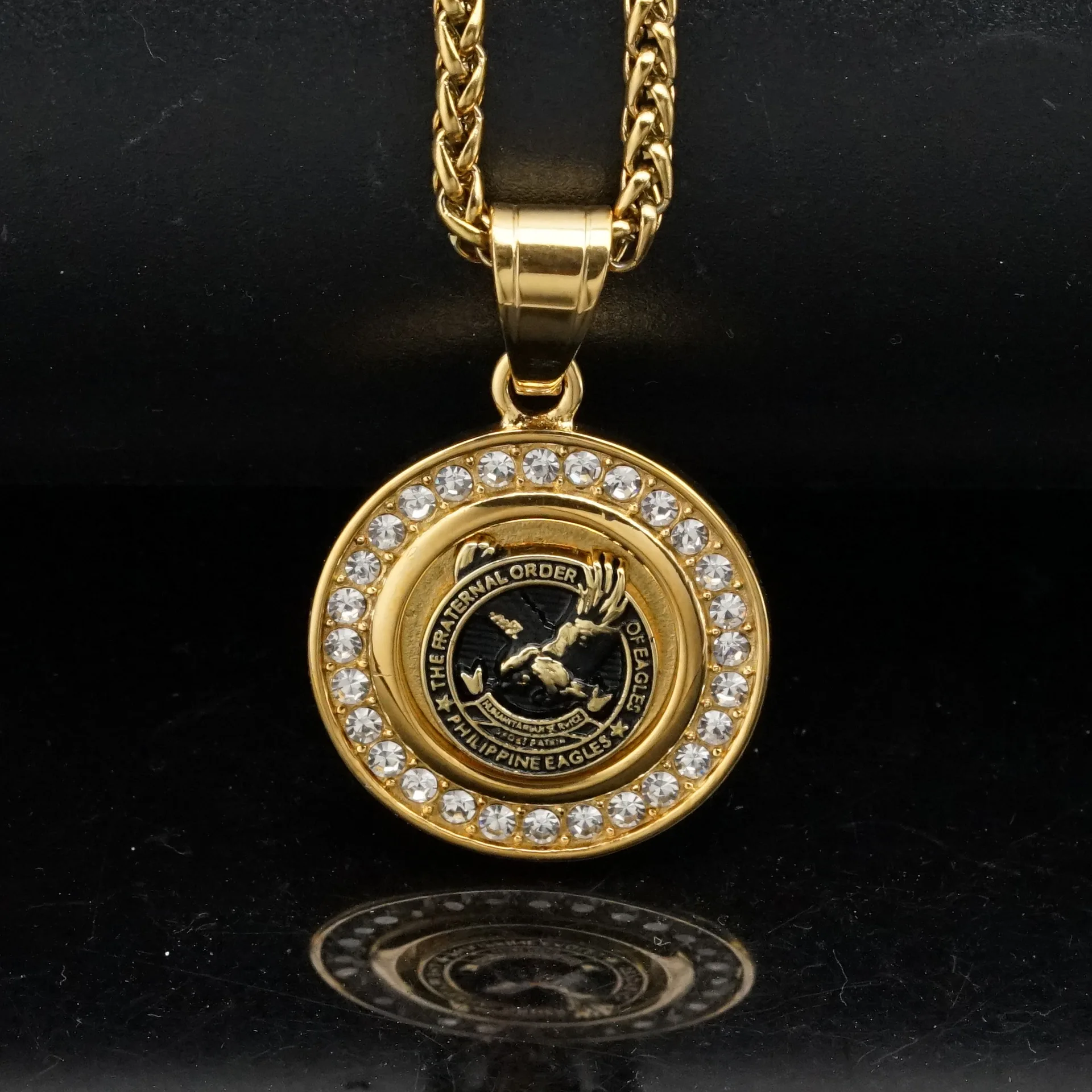 Подвеска с Филиппинским орлом 316l из нержавеющей стали на заказ 18K позолоченное мужское ожерелье