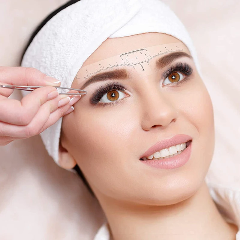 Henna Brows Measuring Tool Mapping Stickers Microblading Eyebrow Ruler Sticker Suitable for All Face Shape