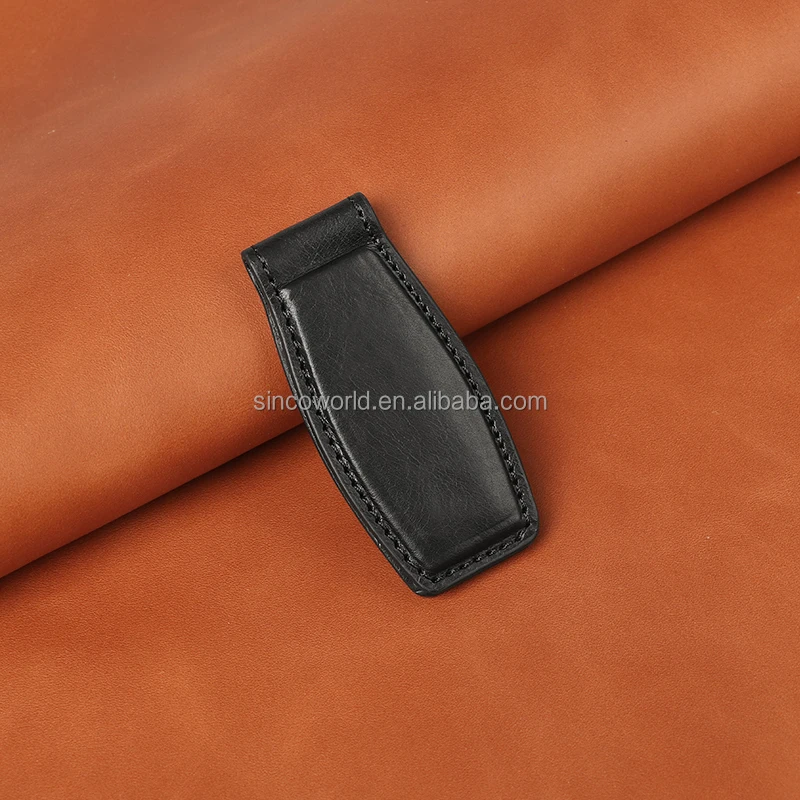 2024 best sales dactory production leather money clip slim genuine vintage genuine leather money clip
