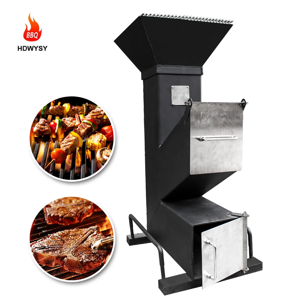 Manufacturer custom Portable Steel New Arrival Customized Camping Cook Wood Burning Rocket Stove