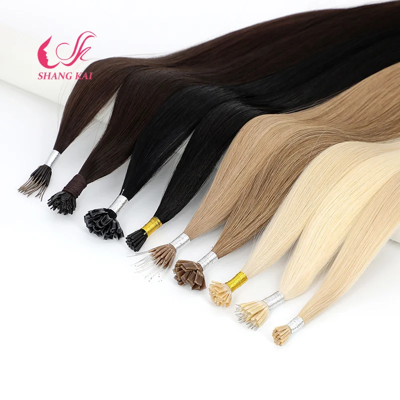 Hot Selling Nail Tip Hair Extensions Unprocessed Russian Remy Italian Prebonded U Tip Hair Extensions