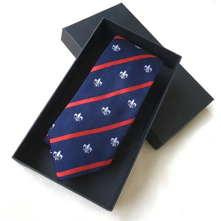 
Custom Silk With Logo Handmade Jacquard Woven Men School Tie 