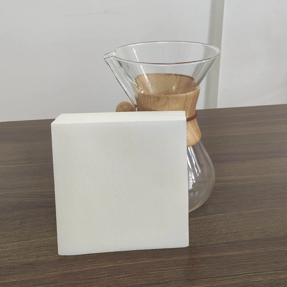 Hot sales food grade white and natural 30*30cm coffee paper filter for coffee maker brewer