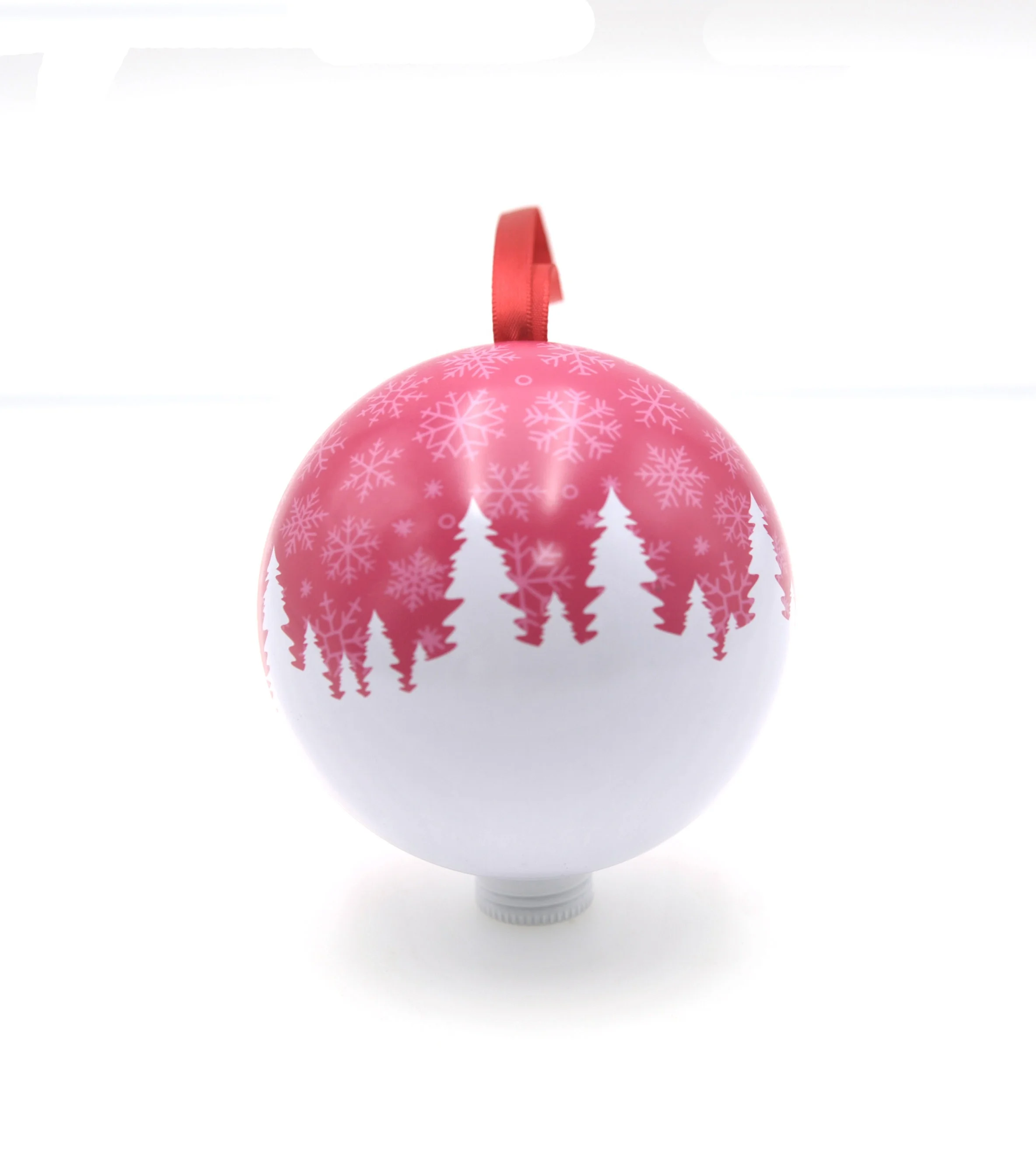 Round metal tin ball with hanging string gift packaging tin bauble box for Christmas