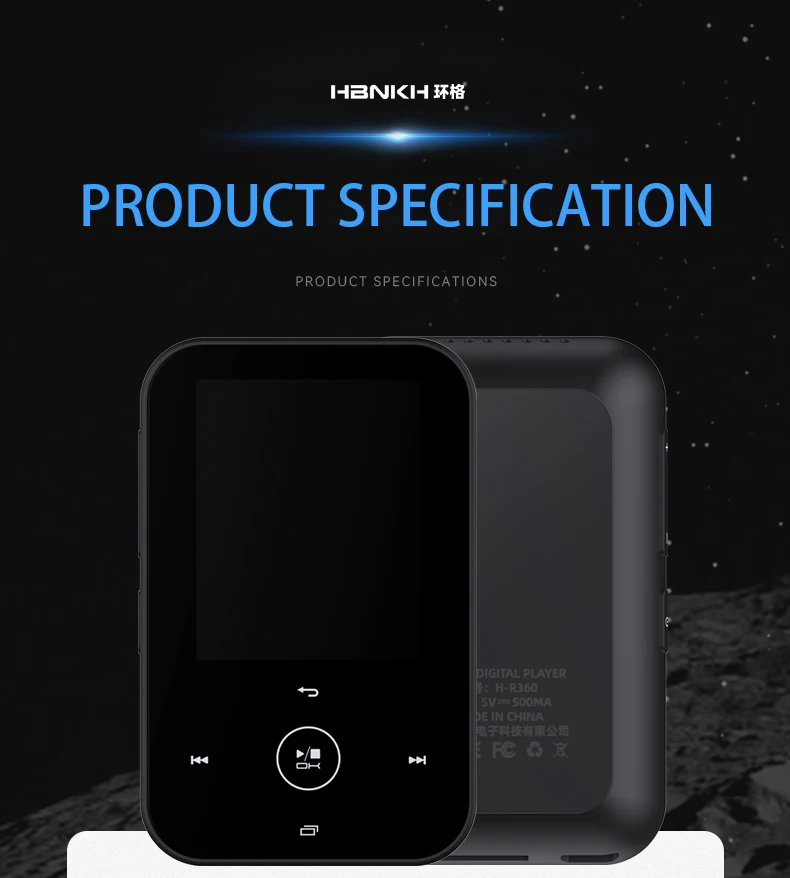 Металлический мини MP3-плеер HBNKH Спортивная Цифровая музыка поддержка Tf-карты