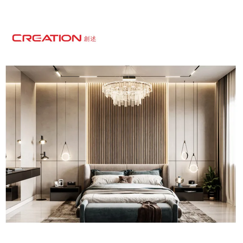 CREATION Five Star Hotel Project Light Luxury Design Upholstered Hotel Room Furniture For Project
