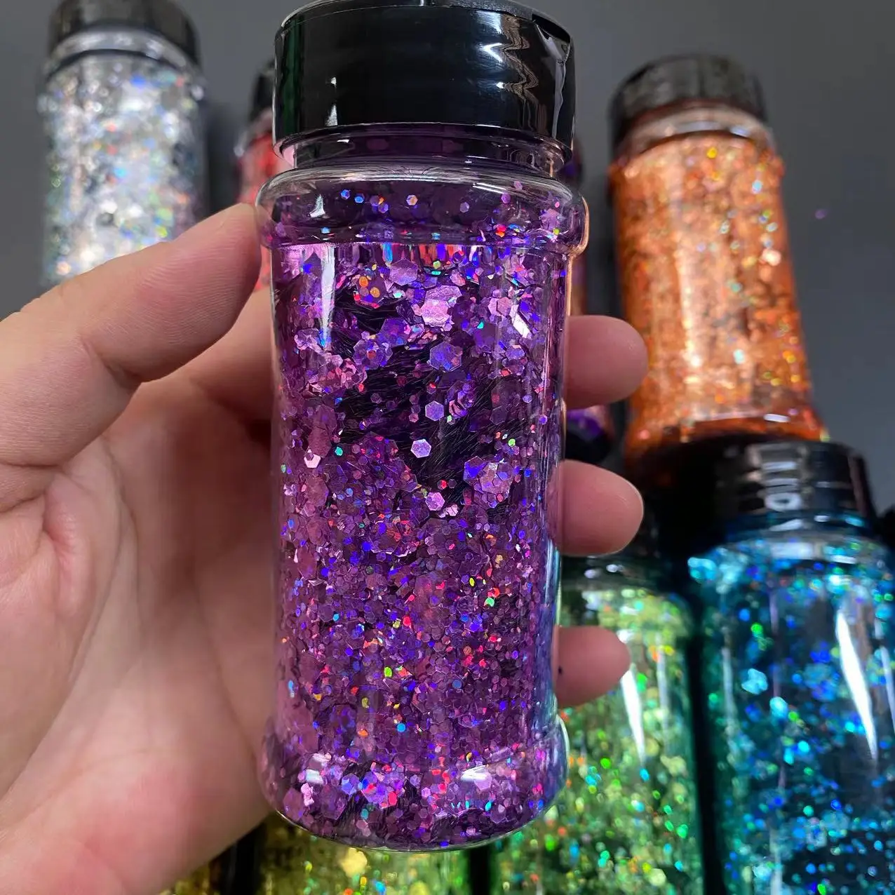 Bulk Sparkly Shiny Mixed Glitter 2Oz Shaker Bottle Chunky Nail Chunky Glitter Bulk
