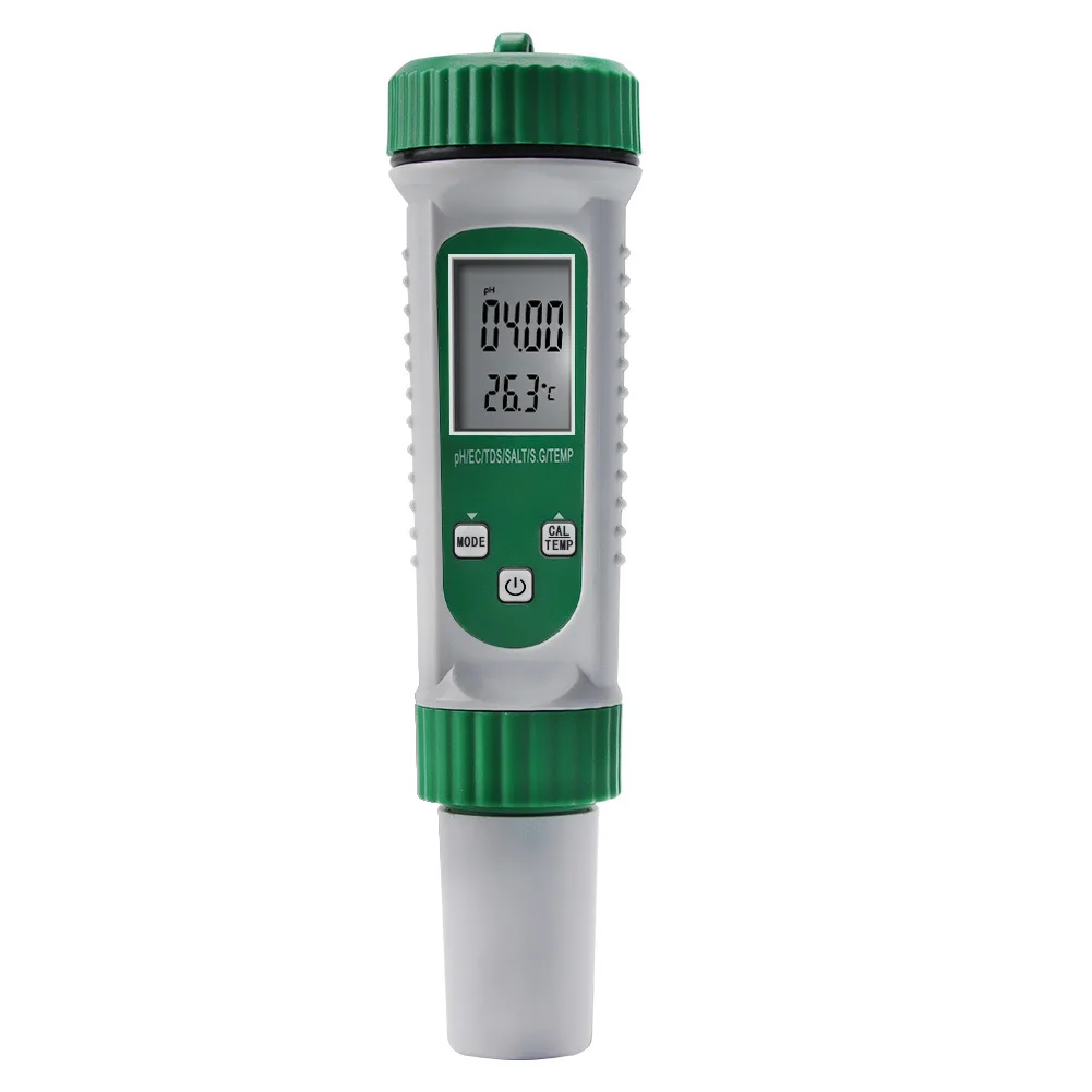 6 in 1 Multifunctional PH/EC/TDS/SALT/S.G/TEMP Water Meter high accuracy ph meter tds ec tester