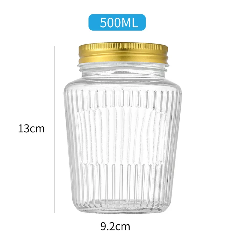 150ml 250ml 380ml 500ml NEW Style Storage Container Jar Glass Jars with Lids for Food