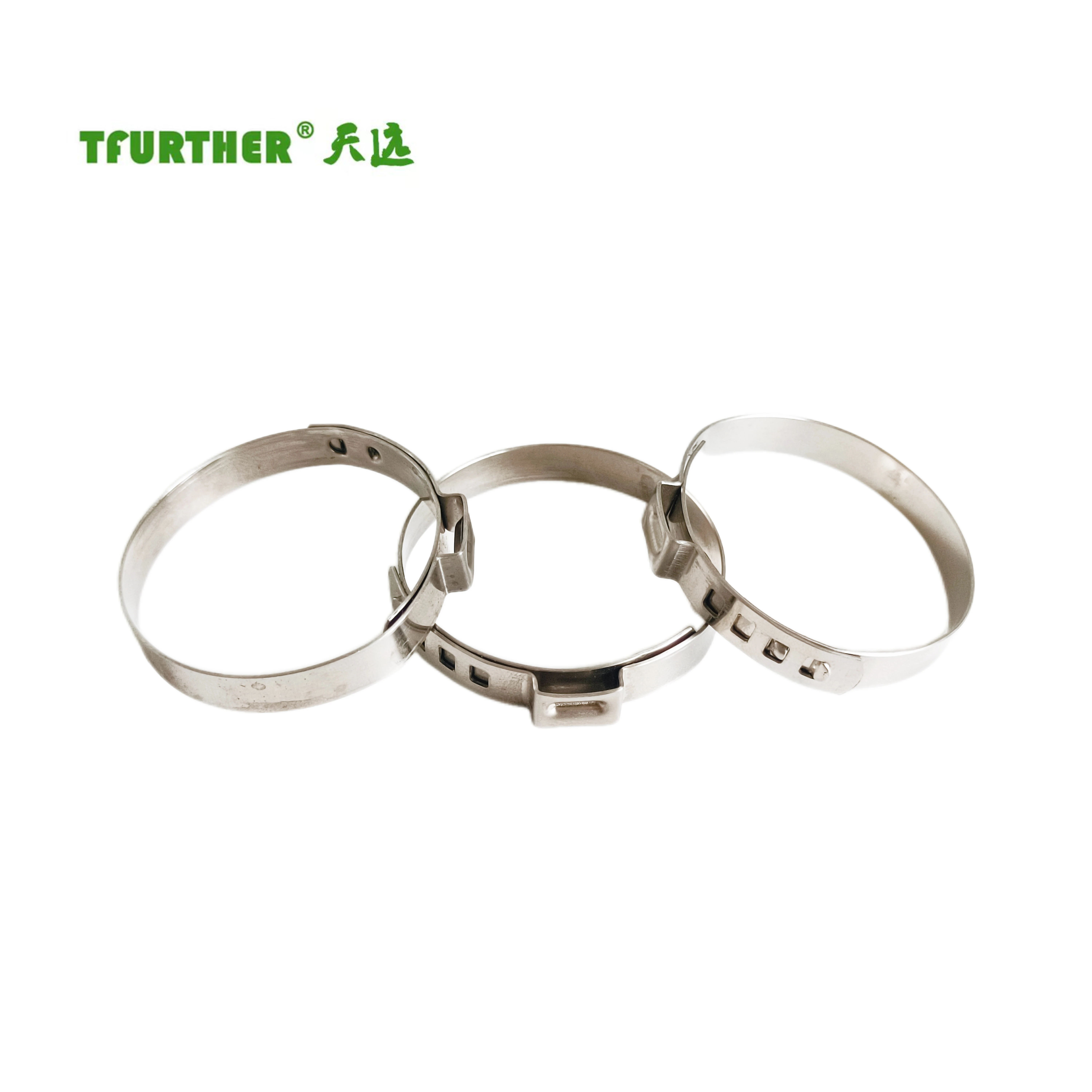 Hot selling 304 pipe fittings  hose clamps stainless steel single ear transmission hose clamps