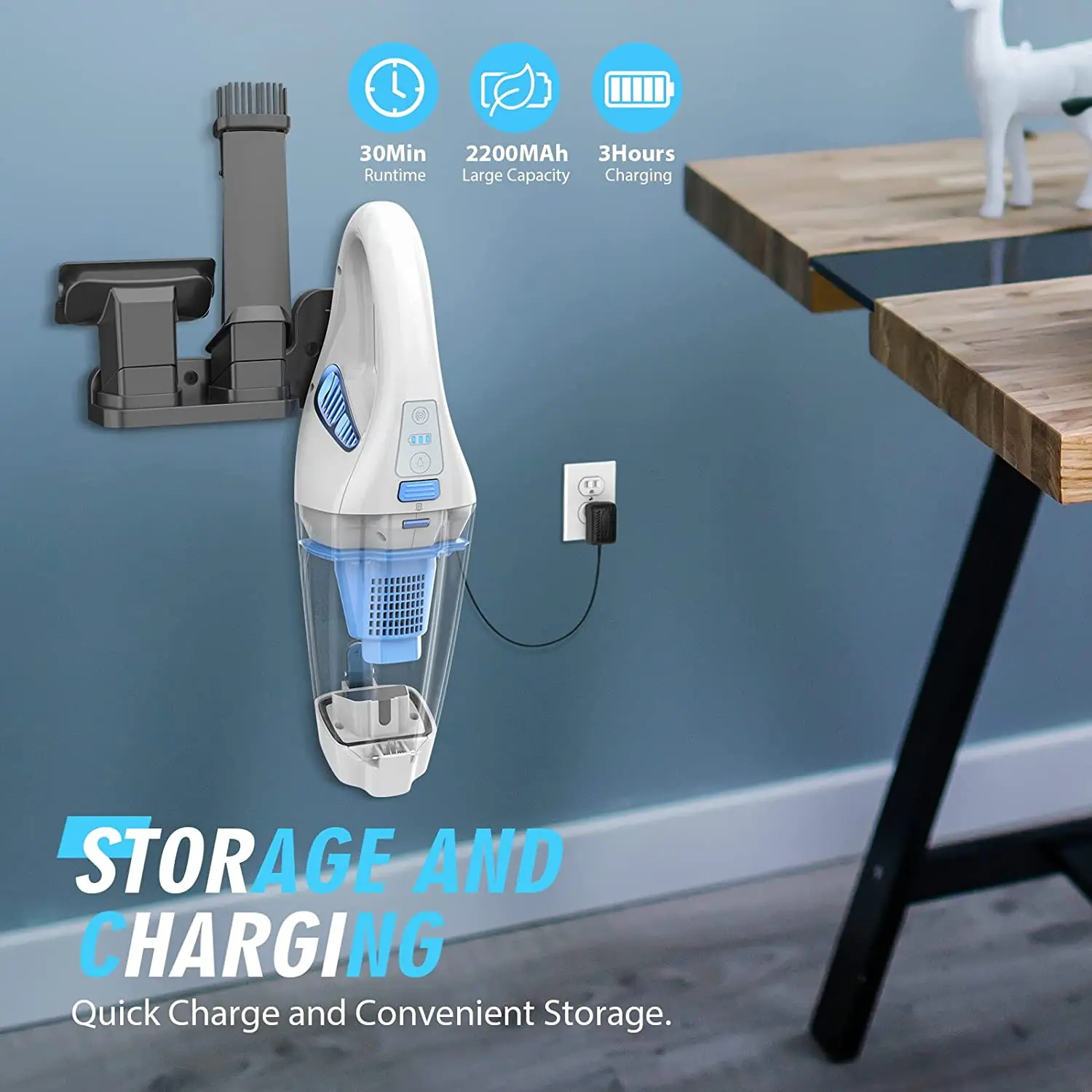 Car Handheld Vacuum Cordless Portable Rechargeable Cordless Handy Vacuuming With Strong Suction For Car And Home Use