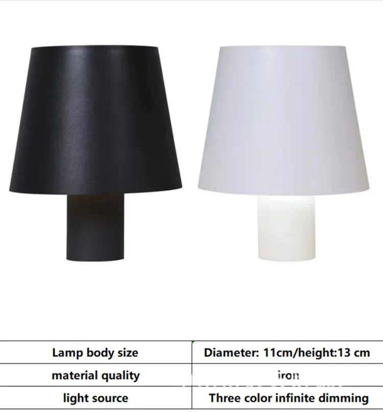 #2 White - Three-Color Touch Switch Table Lamp with Regular Bottle Design Long Press to Adjust Brightness