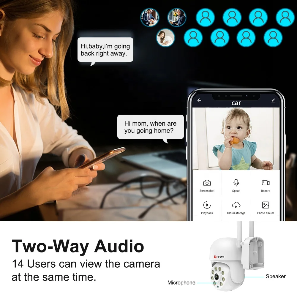 3MP 8 Pcs Ptz Camera 8CH Nvr With 10 Inch Screen  Tuya Smart Home Wifi Ptz Camera System Ip Camera Kit