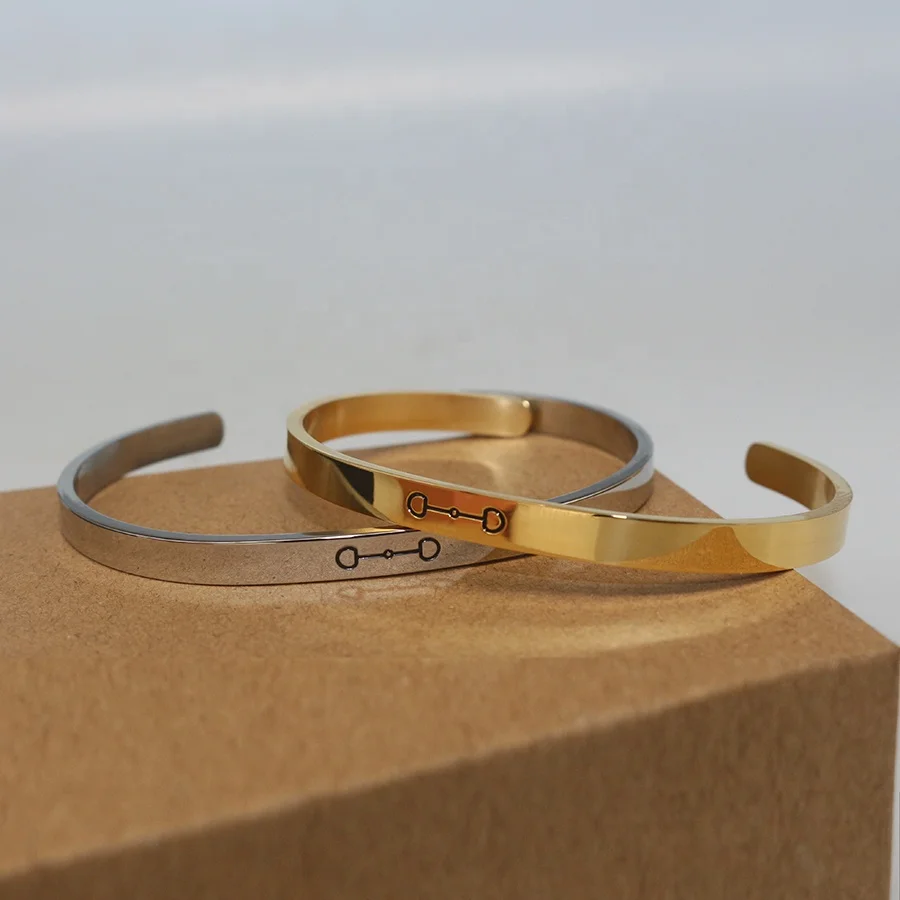 Newest Design Equestrian Horse Jewelry Adjustable Stainless Steel Silver Non Tarnish Horse Love Cuff Bangle Bracelet