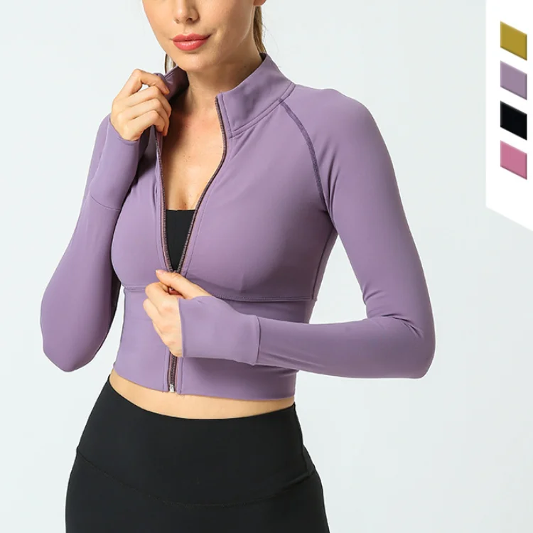 Fitness Clothing Women Custom Lightweight Full Zip Running Track Yoga Jacket