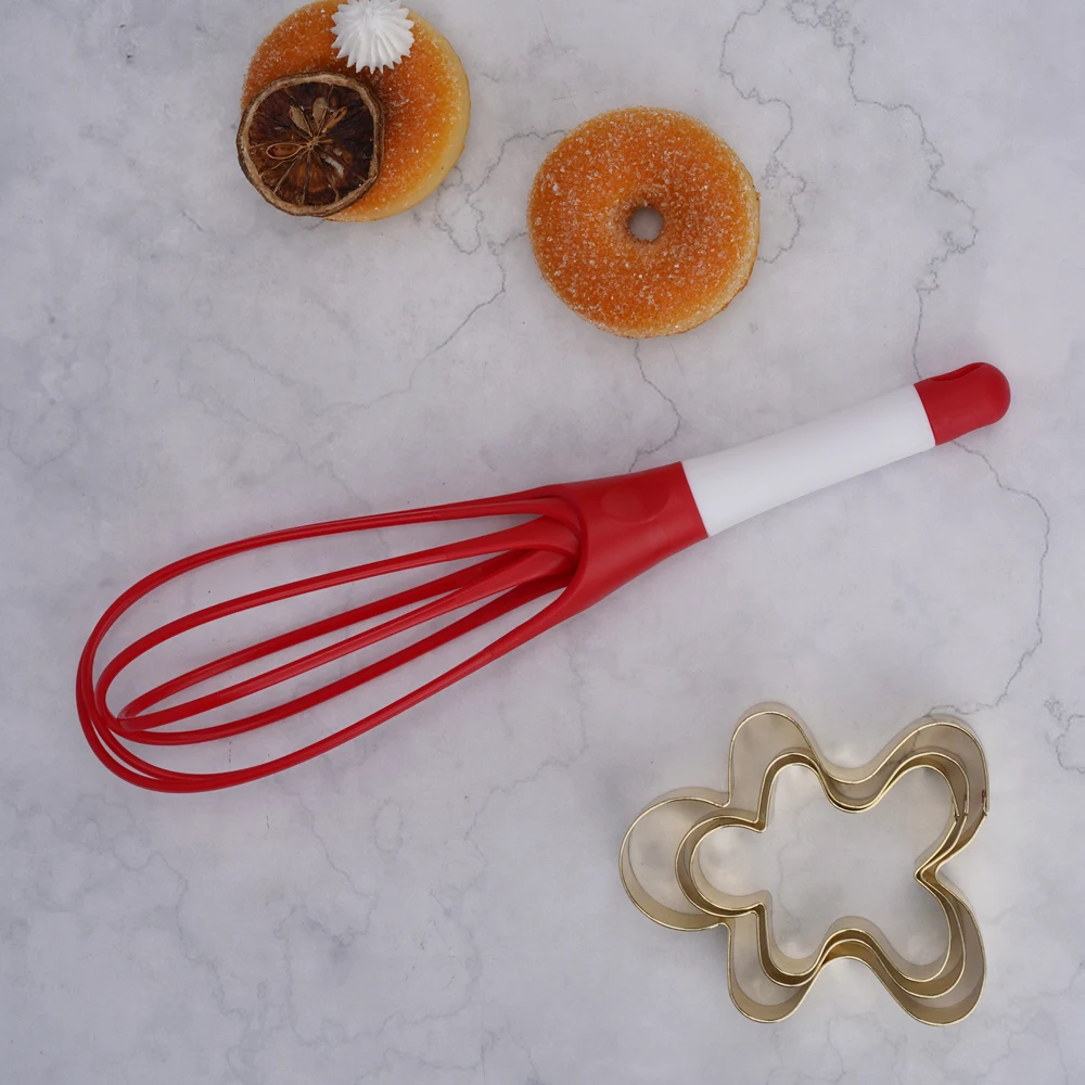 11.5-inch Multicolored Multi-use Twist Whisk 2-in-1 Balloon and Flat Whisk Egg beater