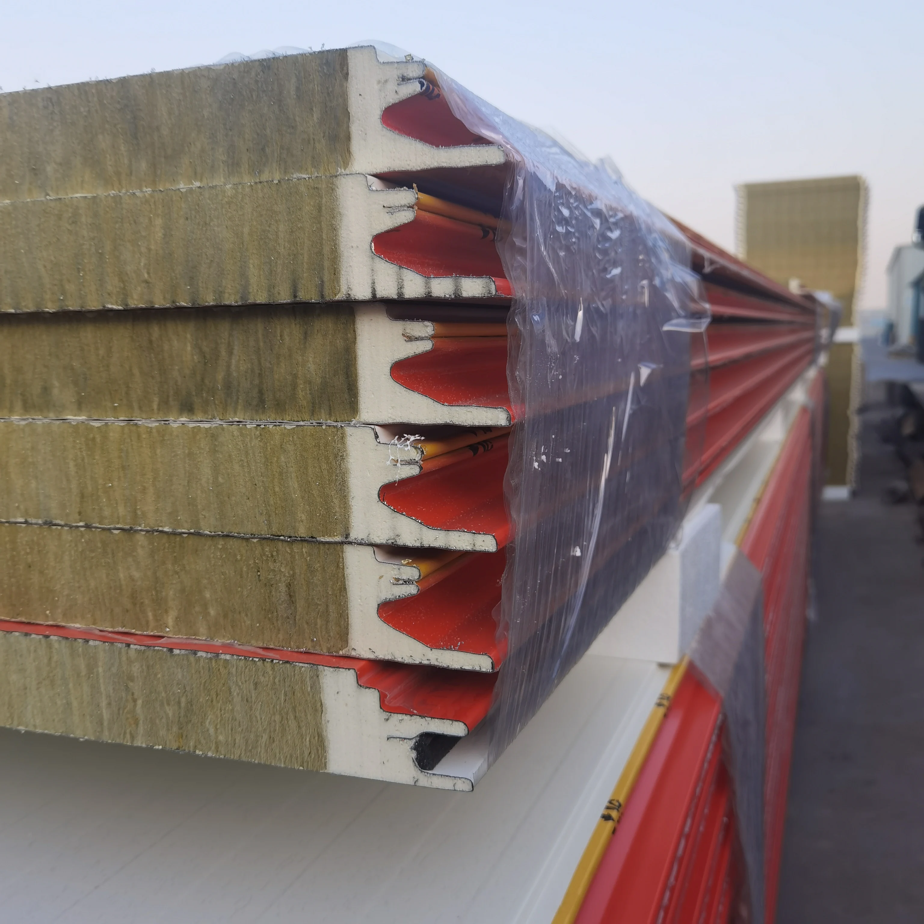 Headstrean 2022 hot sale Rock wool / mineral wool / glasswool  wall and roof sandwich panels price for warehouse