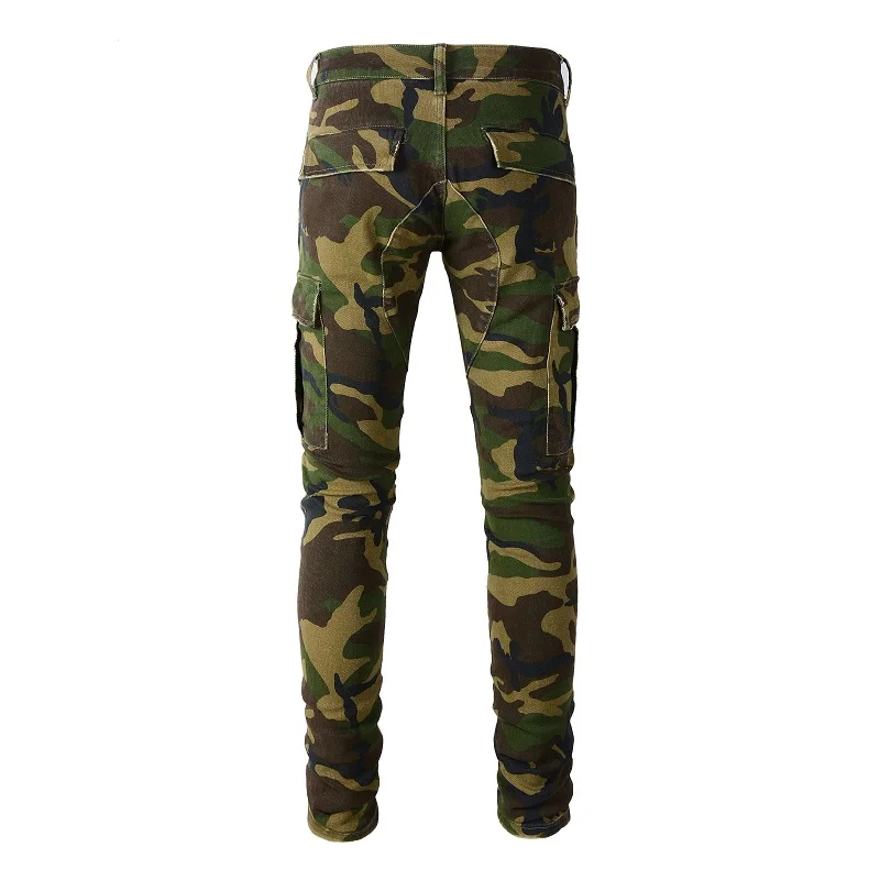 Rts For Dropshipping 536 Damage Tapered Jogger Ripped caogo patch Man Biker Joggers Jeans