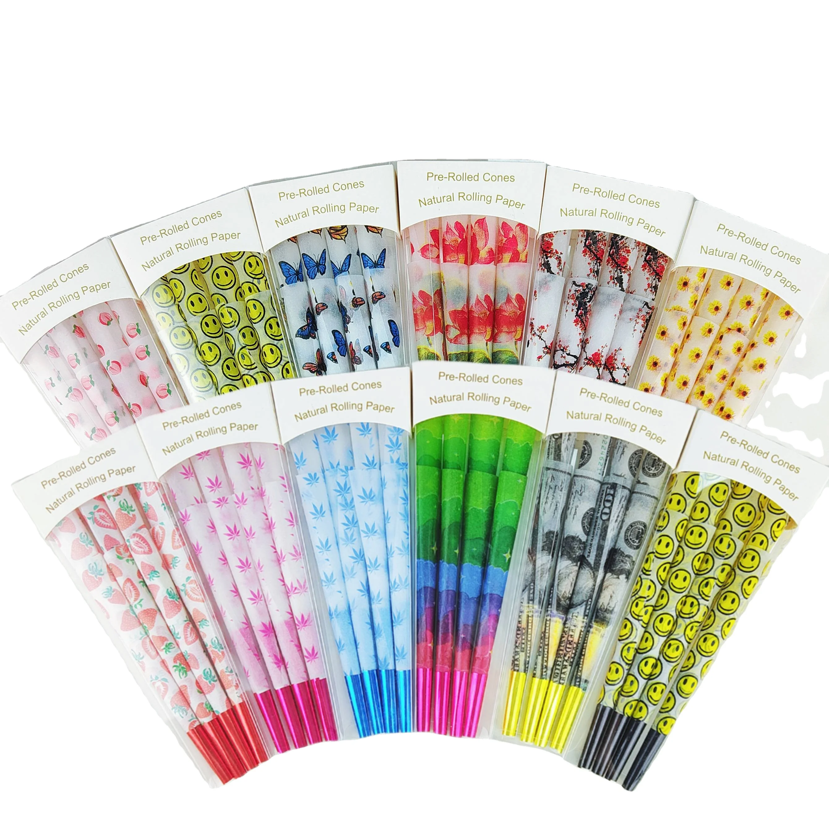 Mixed Hot-selling Styles Pre rolled paper cones Custom King Size Slim Smoking Paper Cones for Smoking Accessories Supply