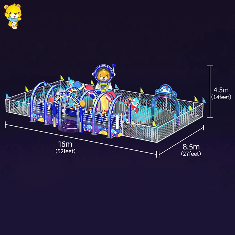 Haojile Mini Outdoor Space Roller Coaster Fun Family Ride on Train with Track for Kids for Amusement Parks and Playgrounds