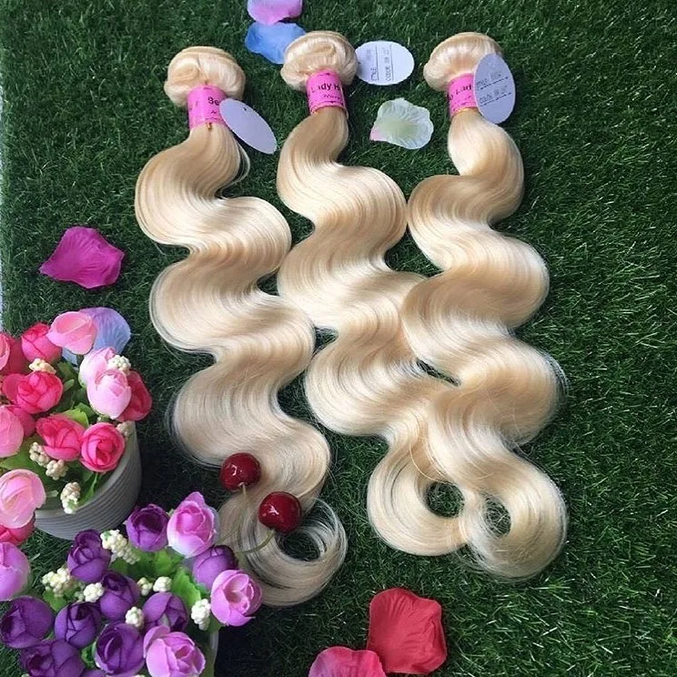 body wave 613 virgin human hair bundles color raw indian hair single donor natural straight blonde cuticle aligned hair 613