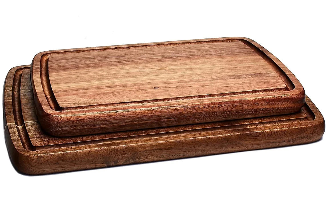 Custom wood chopping board with handle square acacia wooden kitchen cutting board