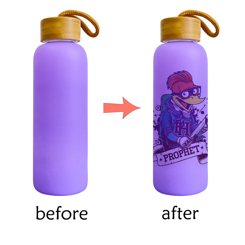 New Travel 20oz sublimation frosted mixed color glass water bottle tumbler cups with bamboo lid for sublimation printing