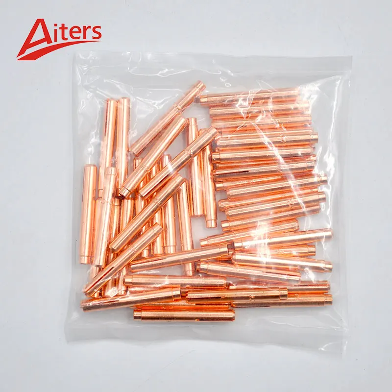 TIG Torch Parts Accessories for WP9/20/25 E-Cu Copper Large Dia Gas Lens Collet 1.0 1.6 2.4 3.2 TIG Lengthened Welding Collet