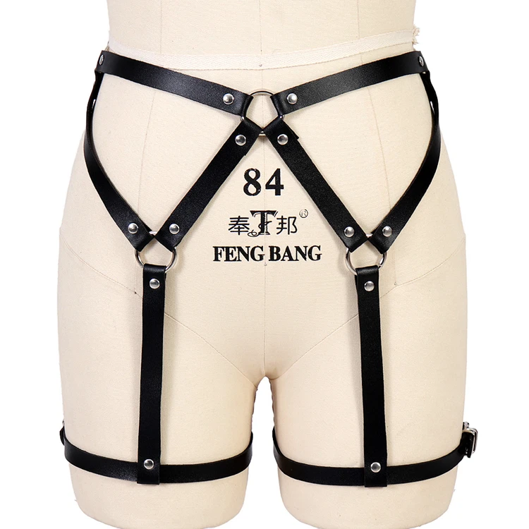 Leather Garter Belt Body Harness Lingerie Plus Size Women Sexy Bondage Fetish Punk Goth Suspender Underwear Festival Clothing
