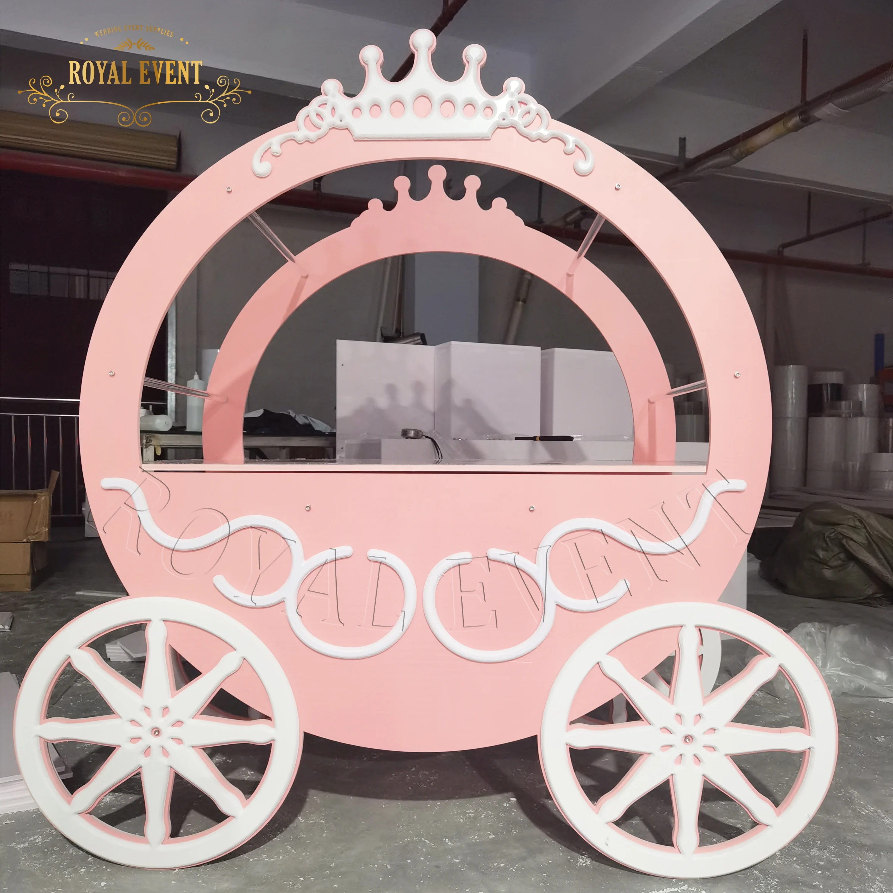 New Christmas Style Candy Flower Cart , Acrylic Candy Carts Display For Wedding Decoration