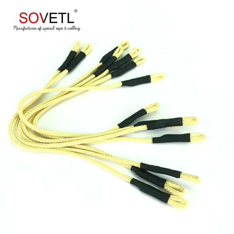 
Promotion low stretch aramid fiber rope with stitched loops 