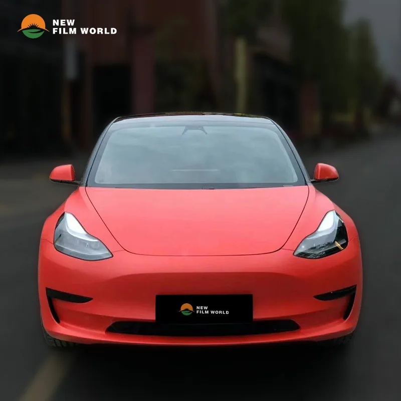 PET Matt Red High Quality high glossy/matt Car Wrap Film Stickers Glossy car wrapping film vinyl
