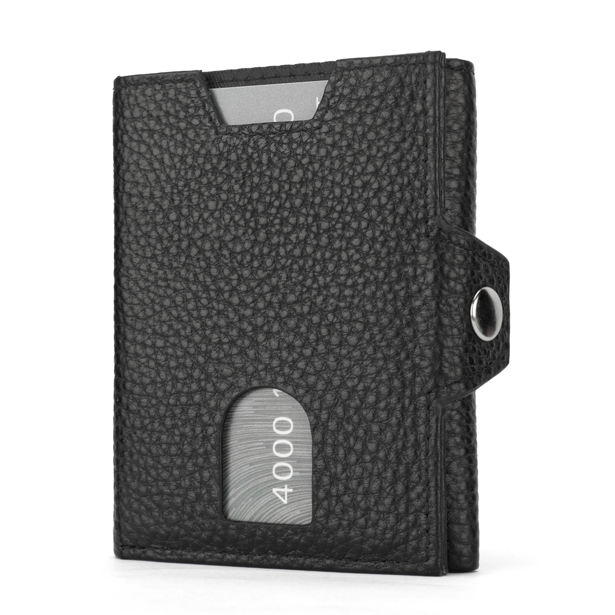 Factory Hot Sale Tri-fold Wallet For Man With Coin Pocket  RFID Blocking Minimalist Style Real Leather Credit Card Holder Wallet