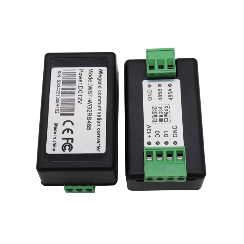 RS485 card number to Wiegand access controller panel output dual-way transmission communication converter for access control