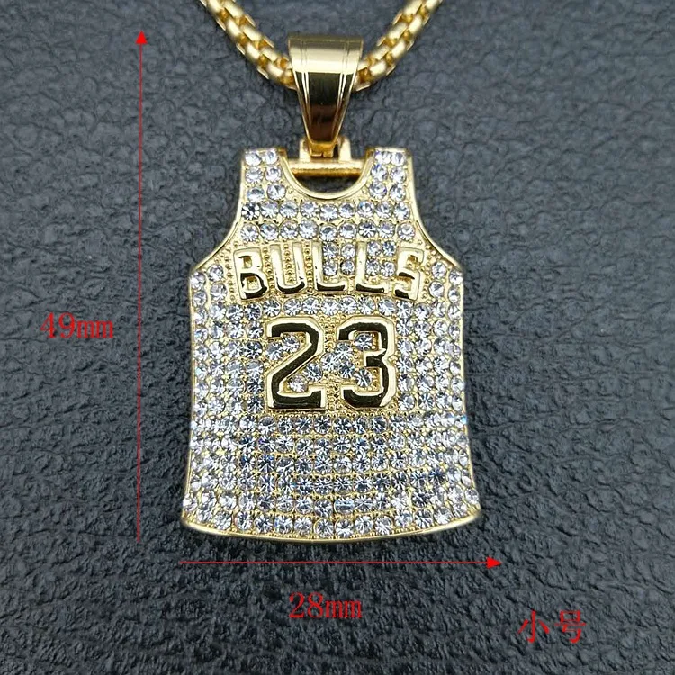 Custom Men Women Waterproof Titanium Steel Hip Hop Jersey Basketball Sports Number 23 Necklace Pendant