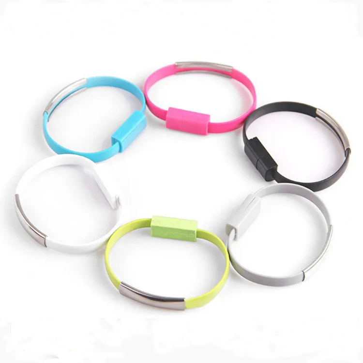 
Factory Price Cheapest Convenient Portable color capacity charging cable silicone USB bracelet 