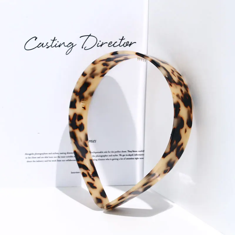 korean simple acetate flat bare wide headbands for women hair band manufacturer custom logo headband plastic hair hoop wholesale