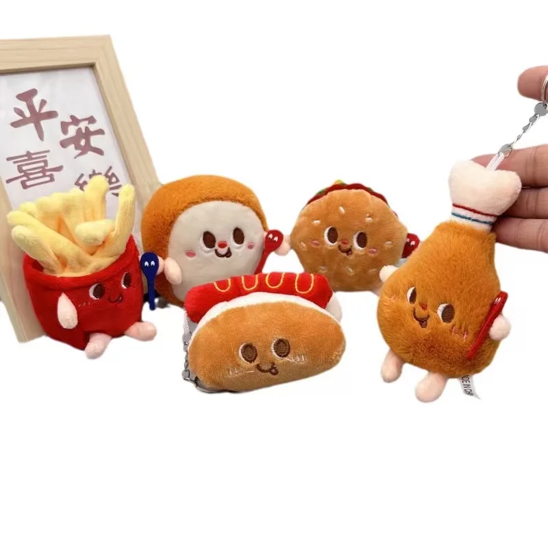 claw machine stuffed animal plush toys plush anime figure doll hamburger pizza food keychains