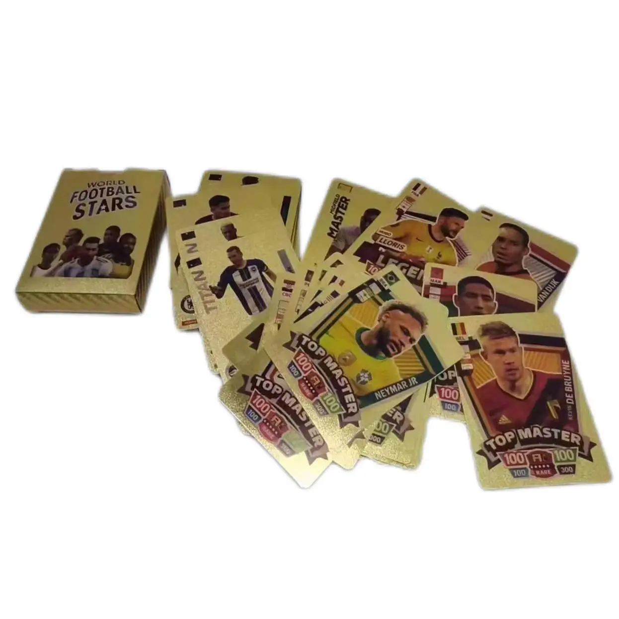 New Arrival Golden English 2022 Qatar World Football Star Collection Card High Quality Playing Cards Gold foil card