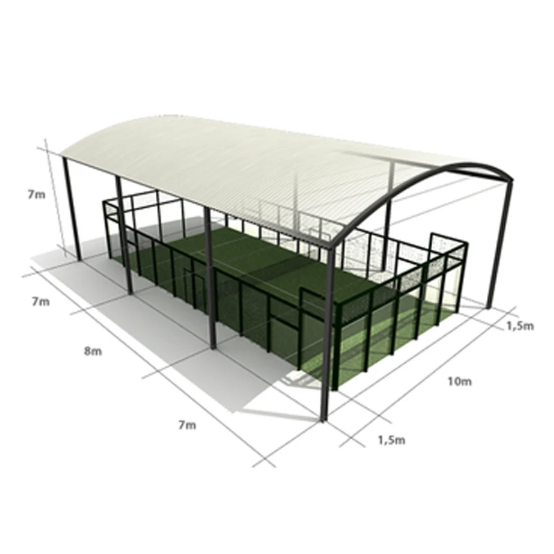 High Quality Club Sports Center supplier Indoor and Outdoor Custom paddle  roof Panoramic Classic Padel Tennis Court with tent