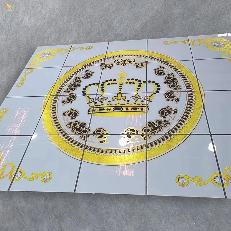 Springletile floor tiles ceramic 600x600 polished porcelain marble look greek key continuous pattern textured glazed floor tiles