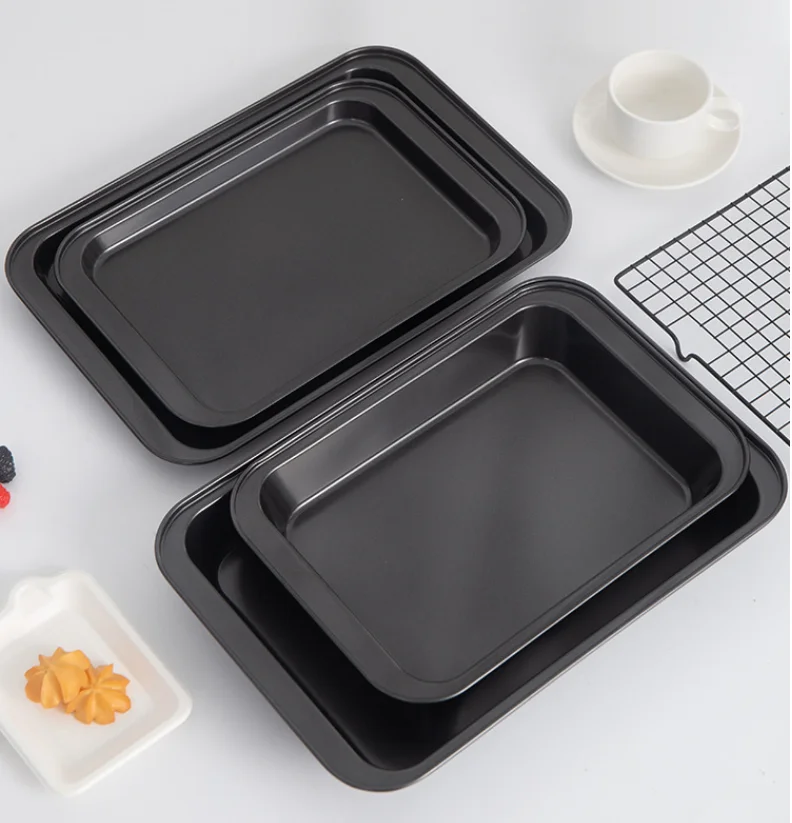 Wholesale Hot Selling Bakeware Rectangle Carbon Steel Cookie Sheet Cake Pan Food Grade Oven Baking Tray For Home And Restaurant