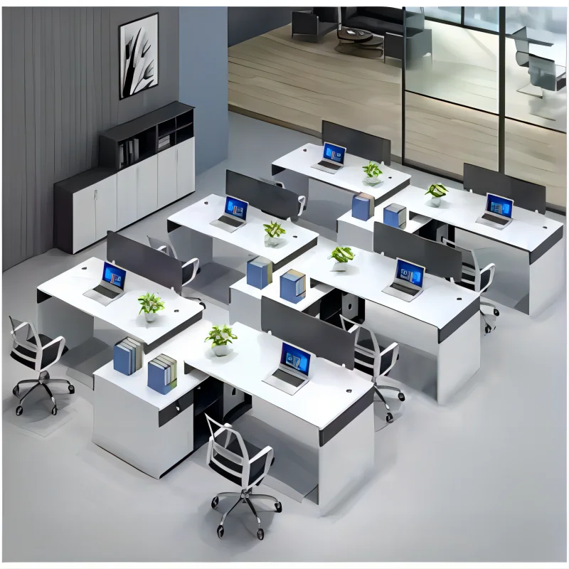 Liyu furniture Custom quality Assurance Staff desk 2/4/6 Computer workstation Desk Office Cubicle Staff desk