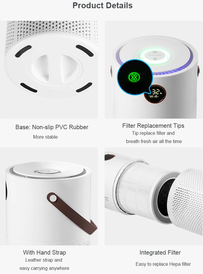 Rechargeable Air Purification luchtreiniger purificador de aire portatil Purifier Machine