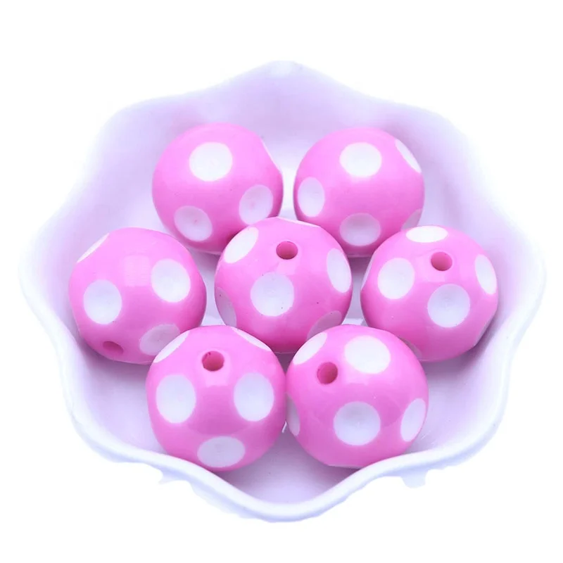 Supplier From China Wholesale 20MM Colors Mixed Large Round Bubblegum Chunky Plastic Beads For Kids Christmas Jewelry