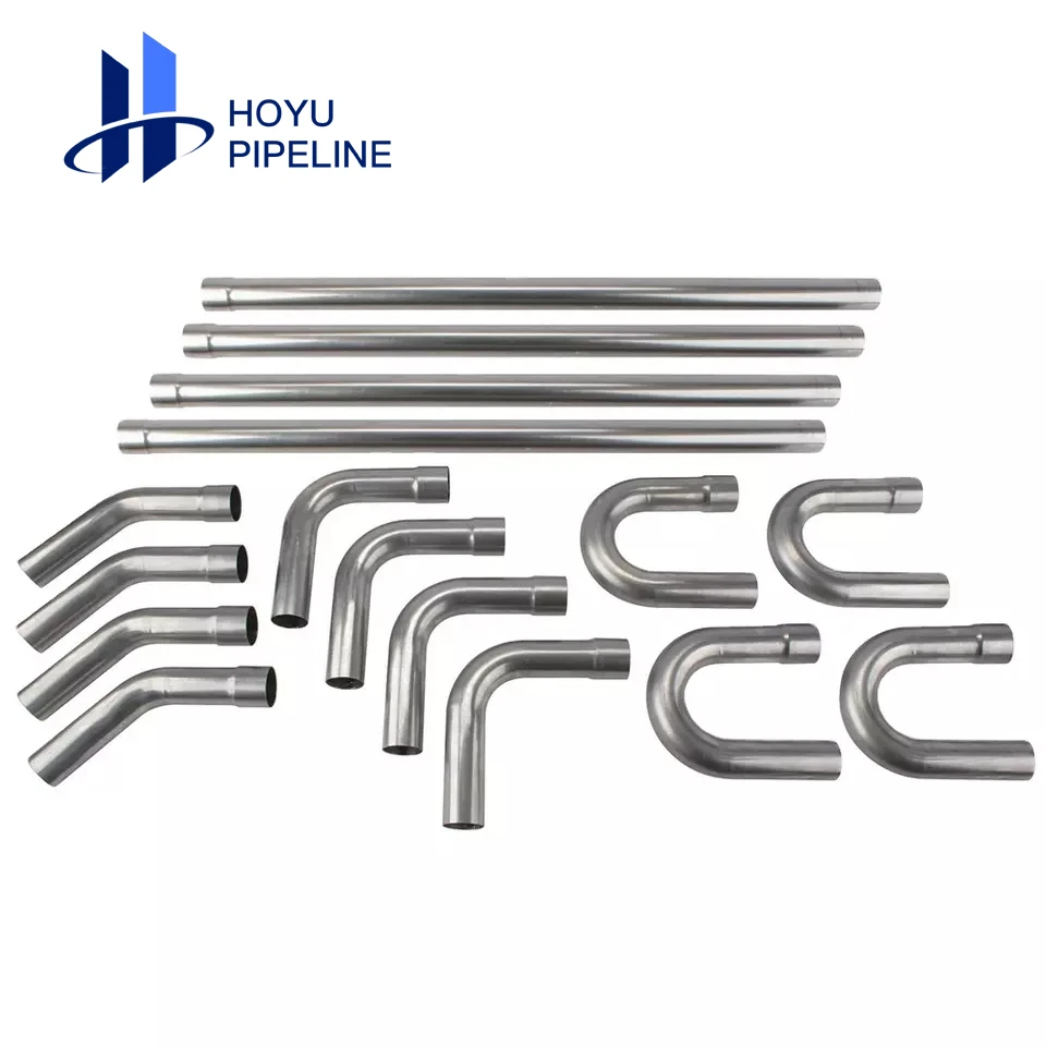HOYU 304 stainless steel pipe elbow 90 Degree Sanitary Long  Butt Welded Elbow 45 180 Degree Railing Elbow factory